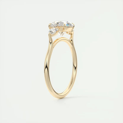 6-7 GM Round Solitaire Ring Side Stone Three Stone Diamond Engagement Rings