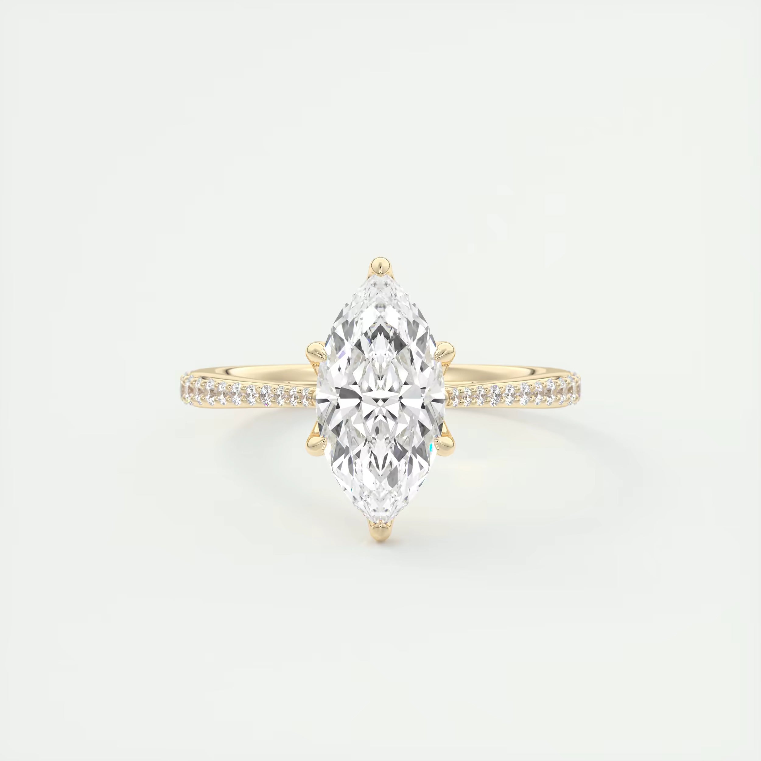 1.85 Ct Cathedral Royale Pavé Marquise Floral Flush Stacking Pave Cathedral six prong Ring