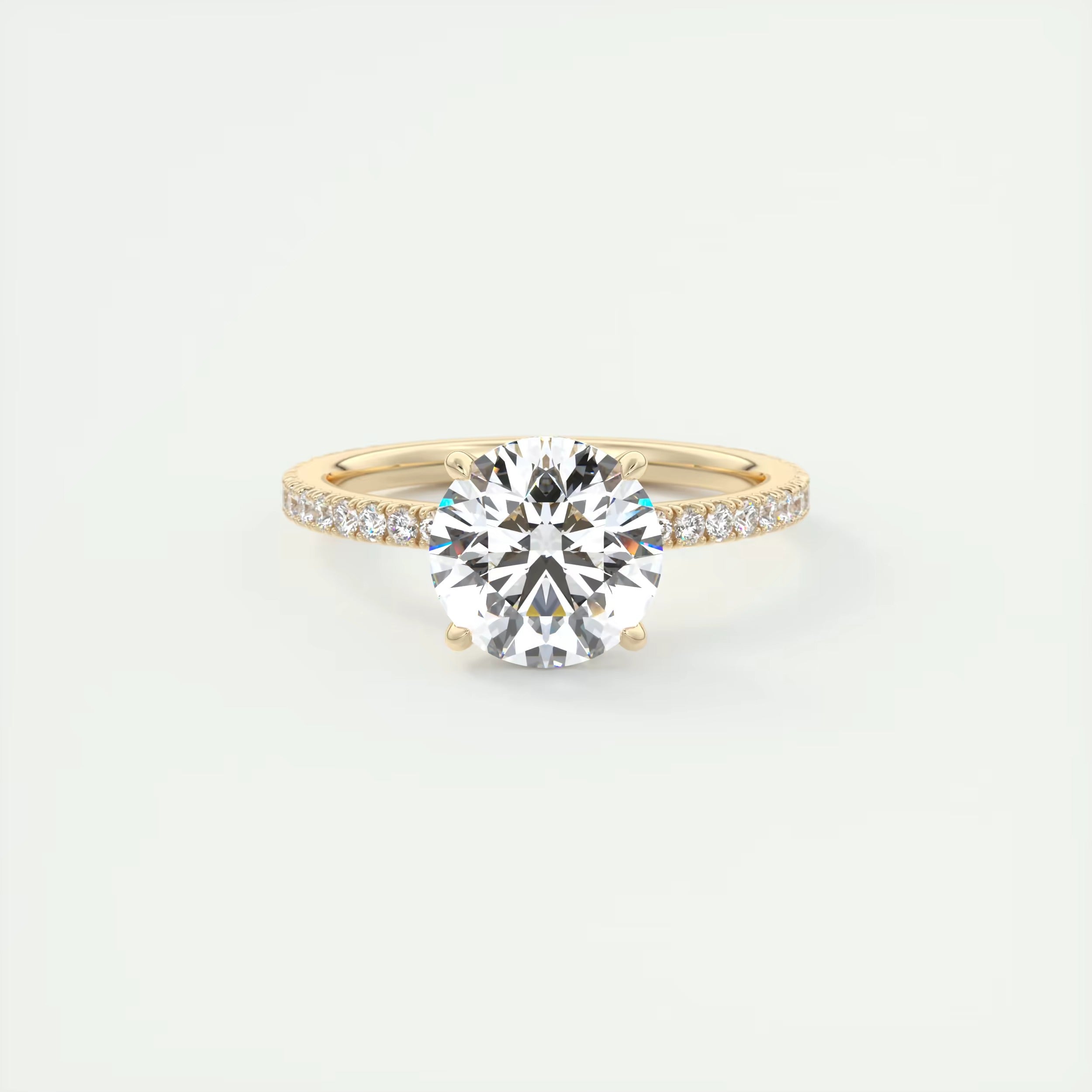 2.30 Ct The Harper Deluxe Round Hidden Halo Pave Setting Rings