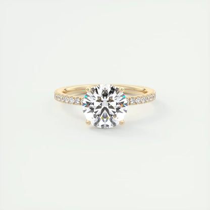 2.30 Ct The Harper Deluxe Round Hidden Halo Pave Setting Ring