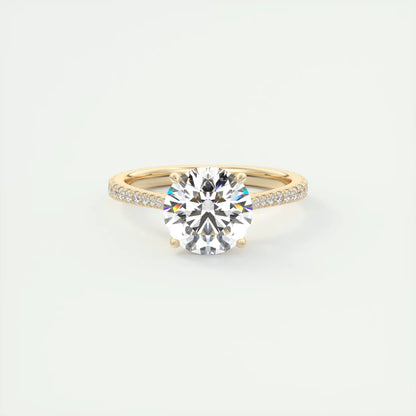 2.50 Ct The Cathedral Deluxe Round Hidden Halo Setting Ring