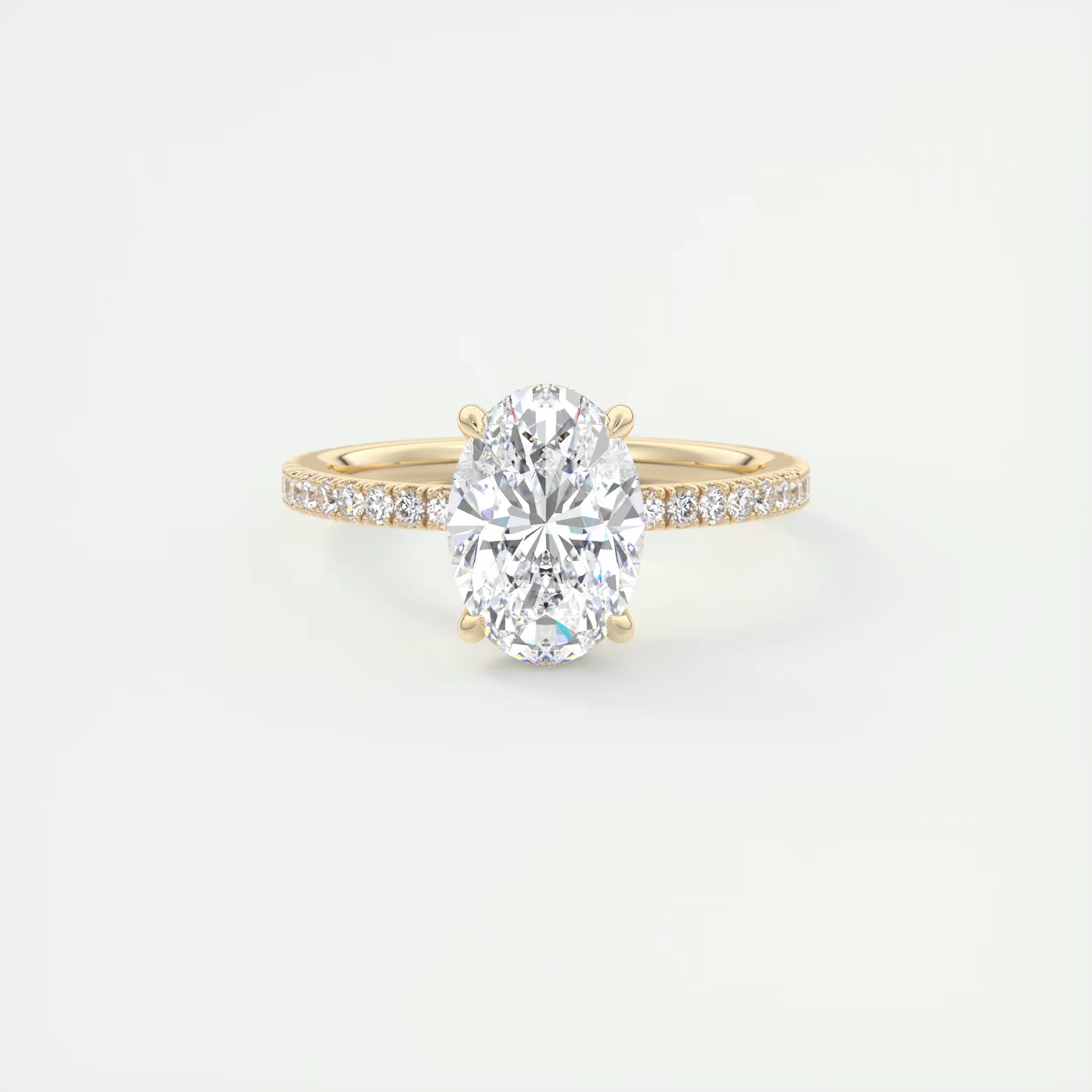 2.30 Ct The Harper Deluxe  Oval Hidden Halo Pave Setting Ring