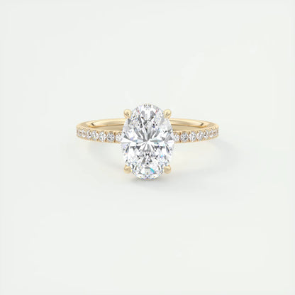 2.30 Ct The Harper Deluxe  Oval Hidden Halo Pave Setting Ring