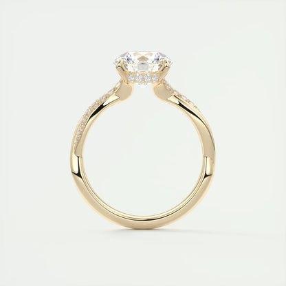 2.15 Ct The Knot Round Interwoven Solitaire Ring