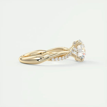 2.15 Ct The Knot Round Interwoven Solitaire Ring