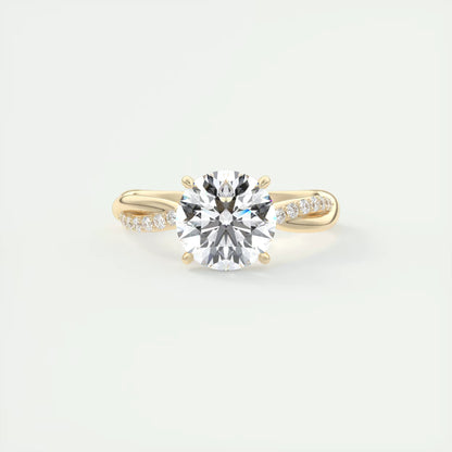 2.15 Ct The Knot Round Interwoven Solitaire Ring
