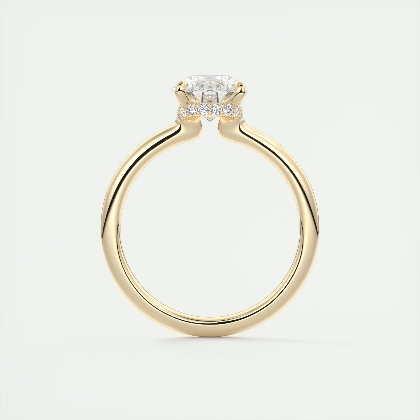 2.10 Ct Plunge Hidden Halo Pear - Low Profile with Diamond Details Engagement Rings