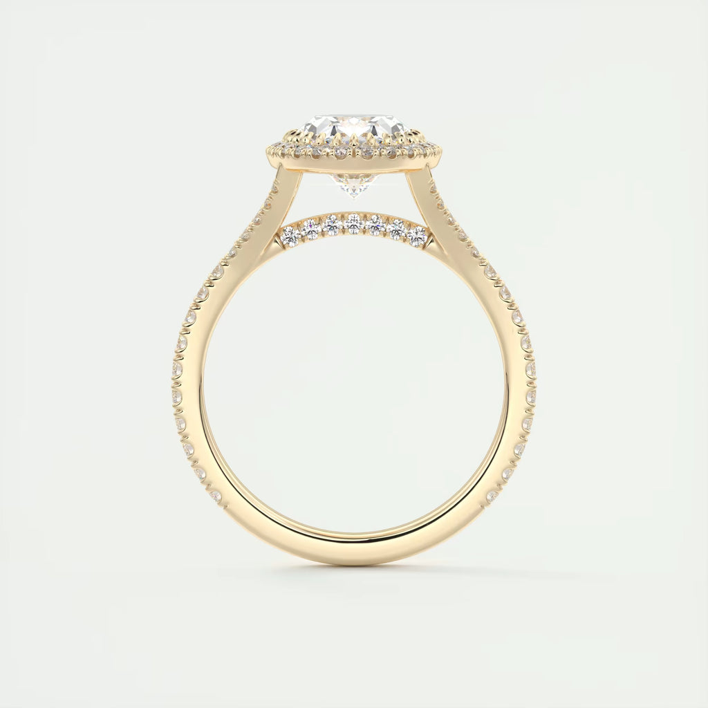 2.50 Ct The French Halo Oval Cut Diamond with Miniature Prongs Ring