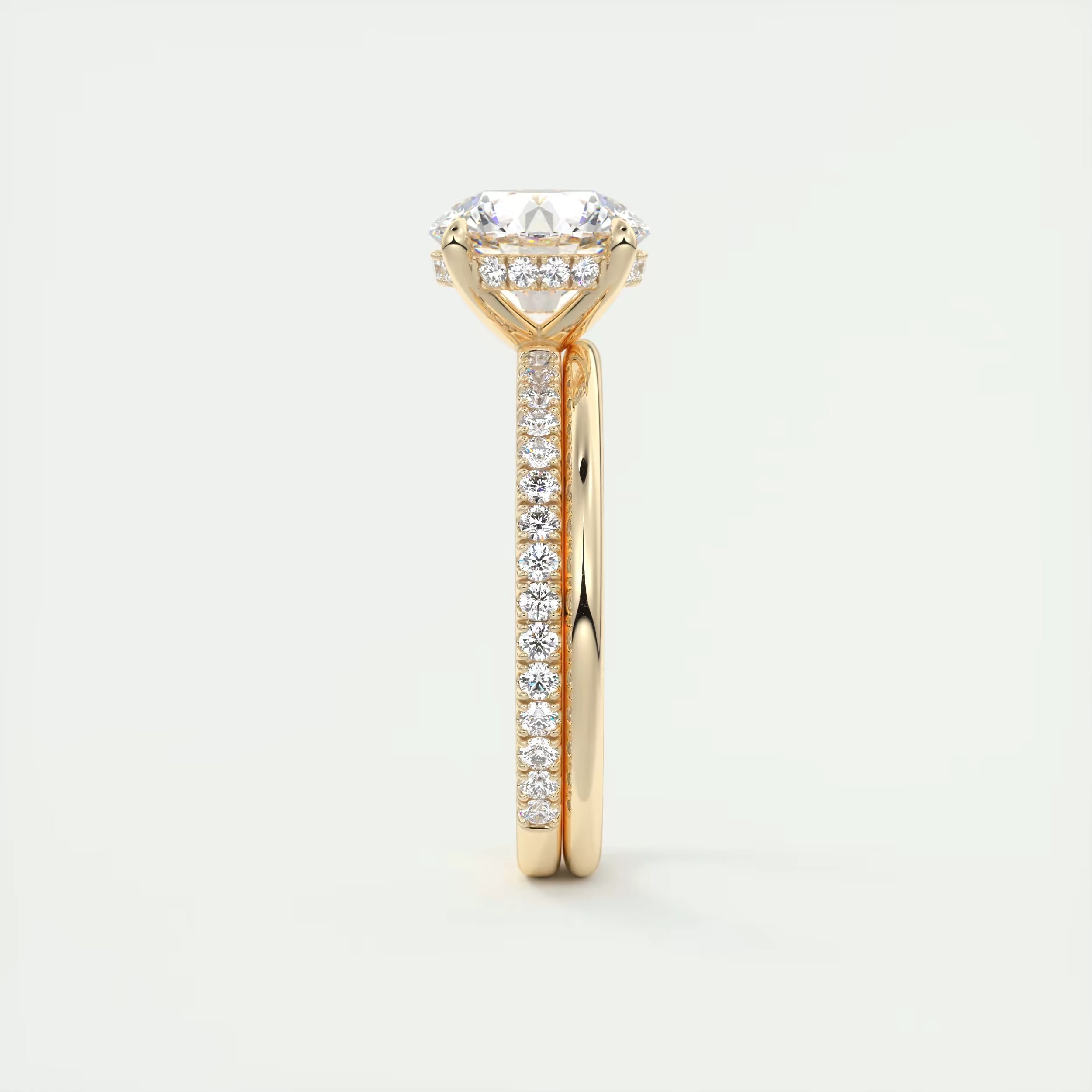 2.30 Ct The Harper Deluxe Round Hidden Halo Pave Setting Rings