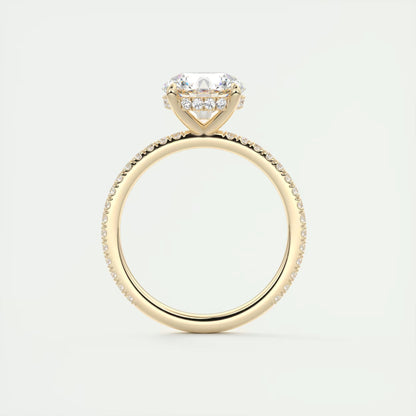 2.30 Ct The Harper Deluxe Round Hidden Halo Pave Setting Ring