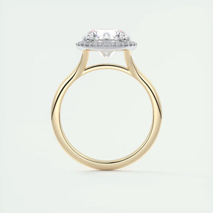2.15 Ct The Breezy Halo Round Center with French Set Halo Ring