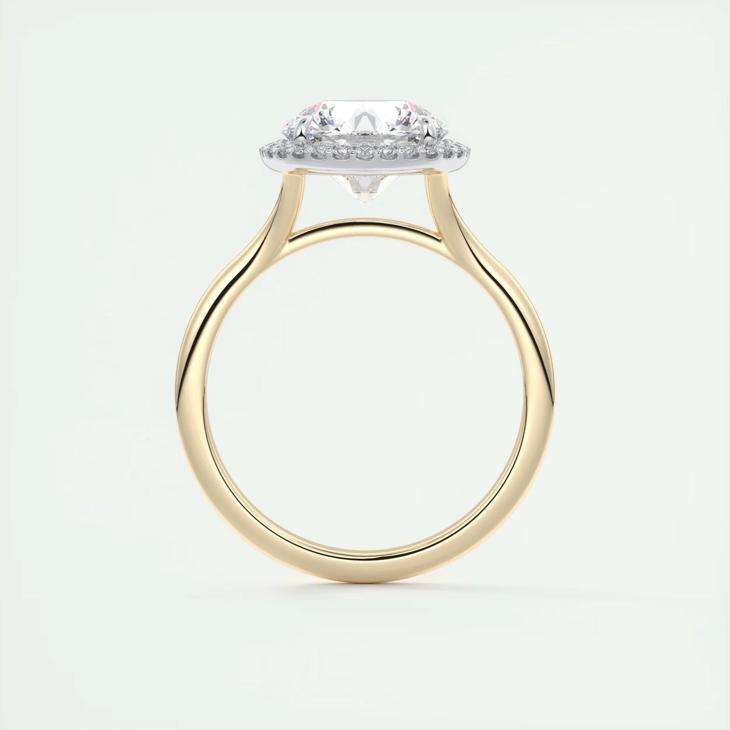 7-8 GM Round Solitaire Classic Rub-Over Engagement Ring