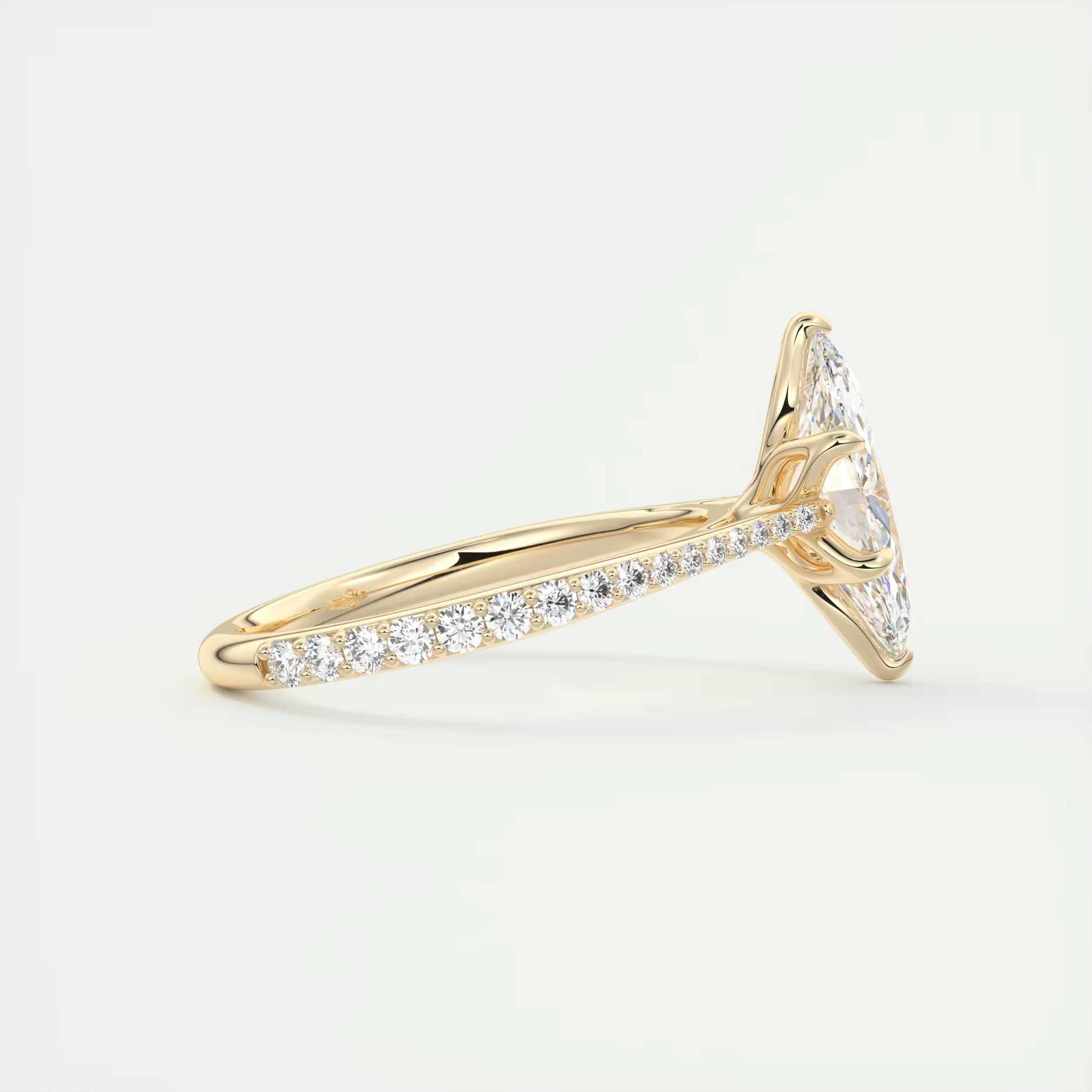 1.85 Ct Cathedral Royale Pavé Marquise Floral Flush Stacking Pave Cathedral six prong Ring