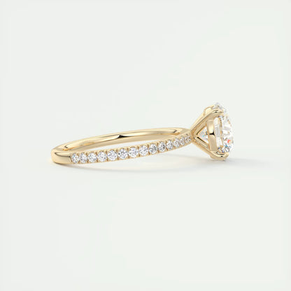 2.25 Ct Harper Classic Pavé Round Solitaire Pavé Setting Ring