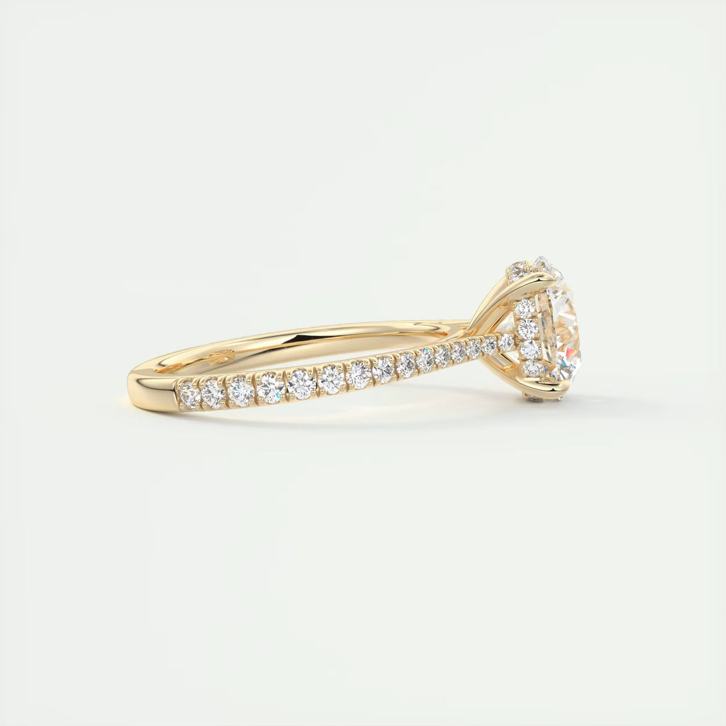 2.50 Ct The Cathedral Deluxe Round Hidden Halo Setting Rings