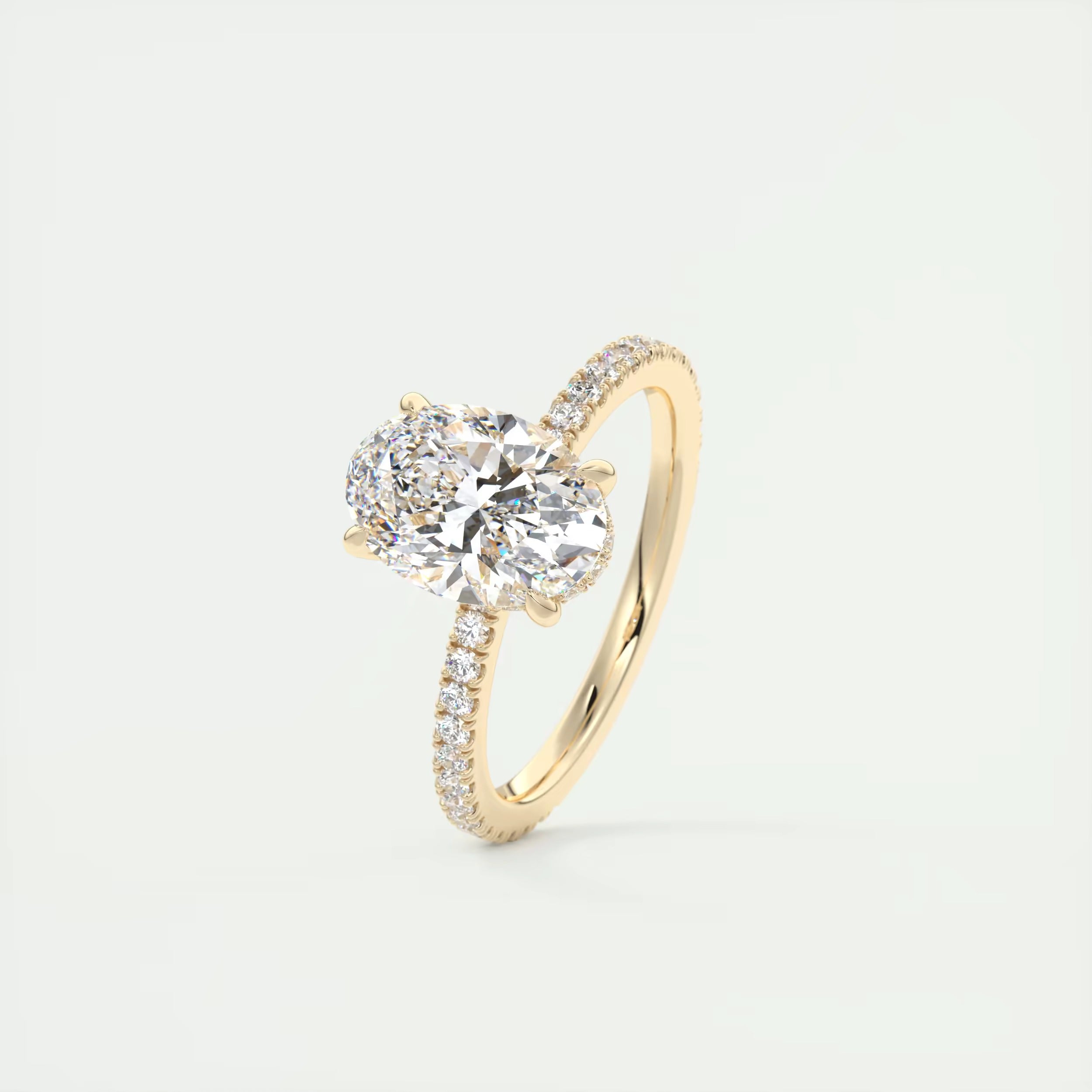 2.30 Ct The Harper Deluxe  Oval Hidden Halo Pave Setting Ring