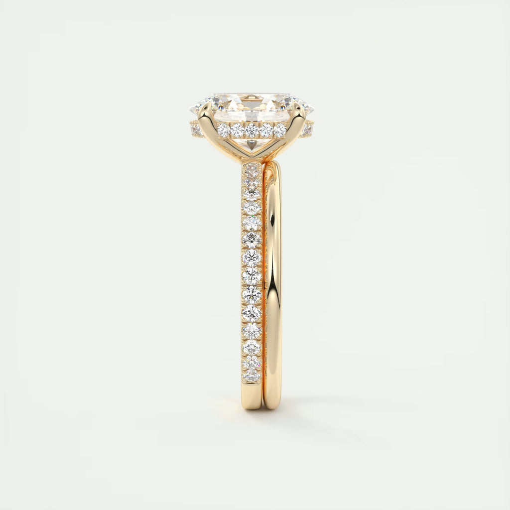 2.30 Ct The Harper Deluxe  Oval Hidden Halo Pave Setting Ring