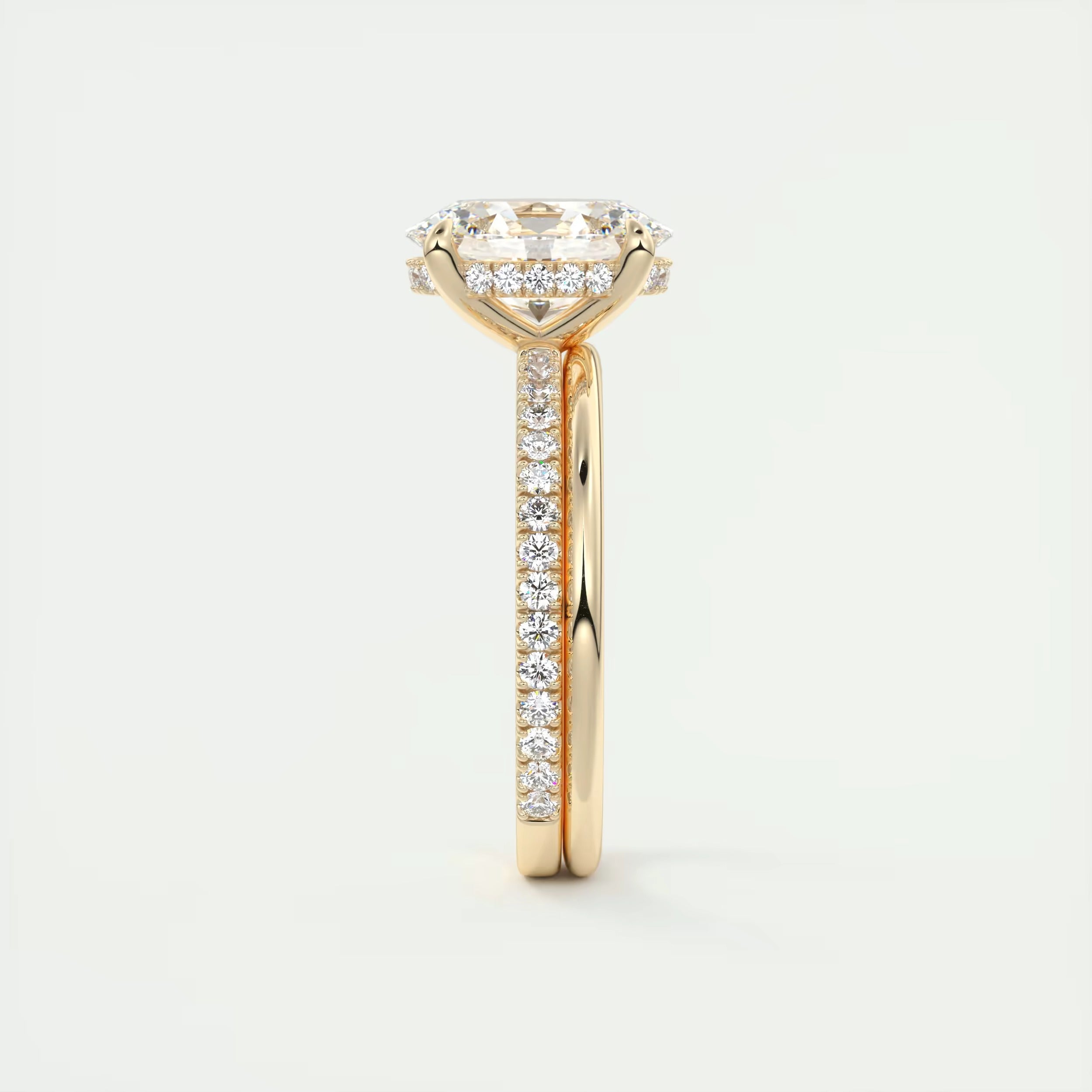 2.30 Ct The Harper Deluxe  Oval Hidden Halo Pave Setting Ring