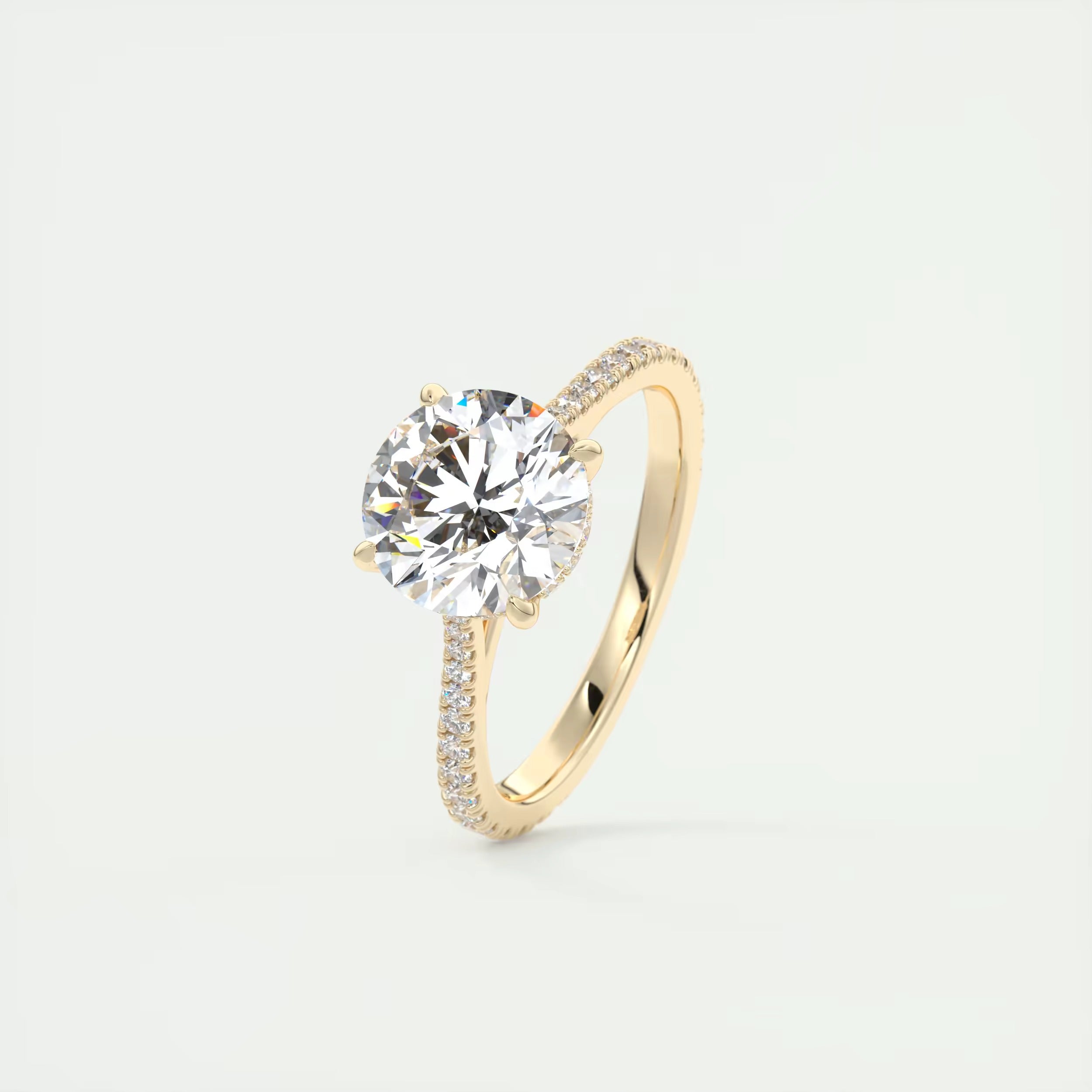 2.50 Ct The Cathedral Deluxe Round Hidden Halo Setting Rings