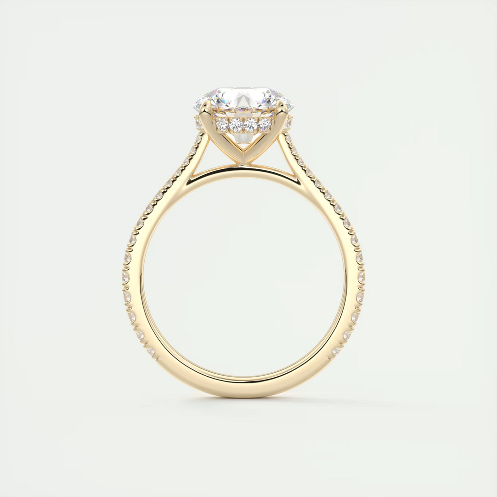 2.50 Ct The Cathedral Deluxe Round Hidden Halo Setting Rings