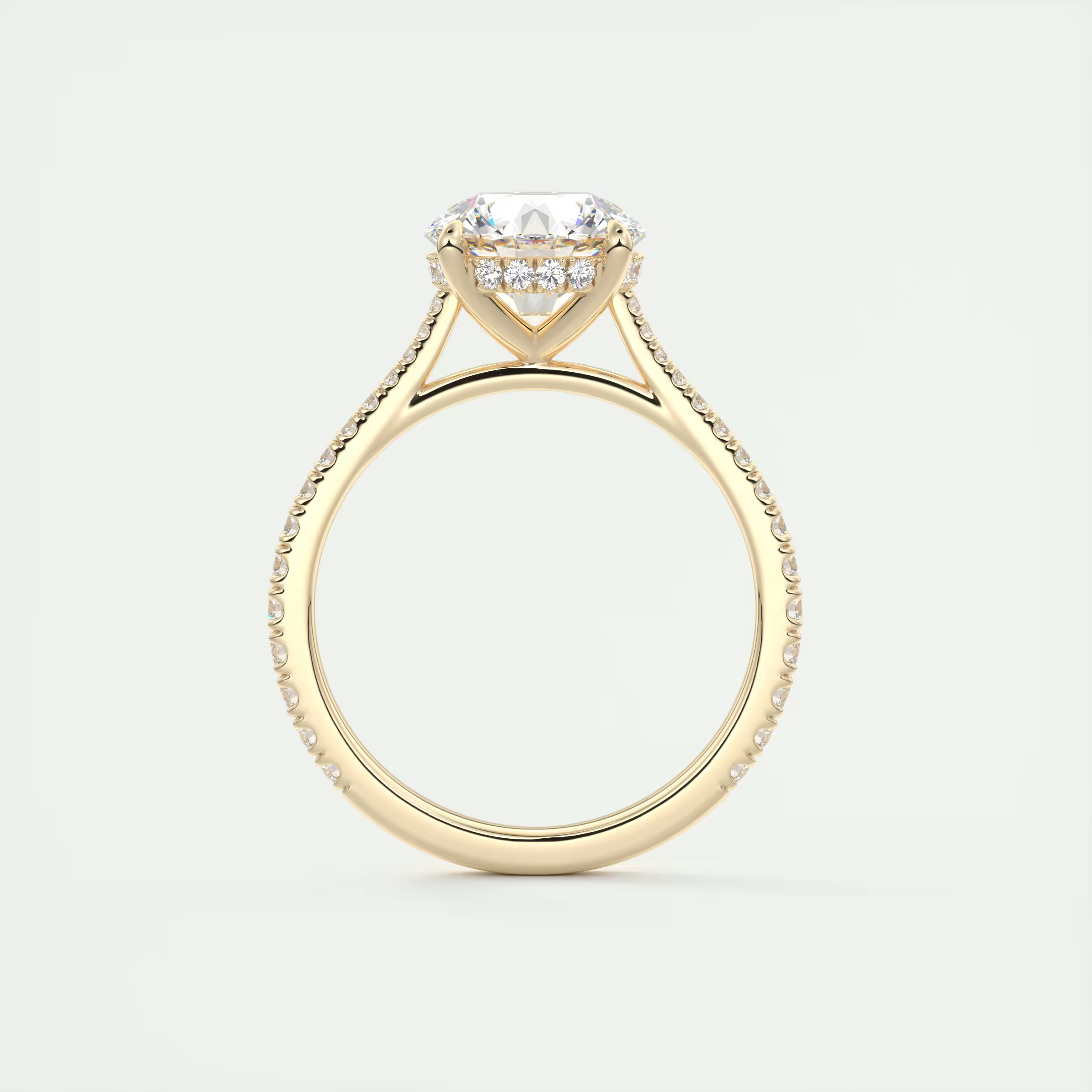 2.50 Ct The Cathedral Deluxe Round Hidden Halo Setting Rings