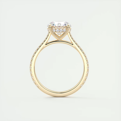 2.50 Ct The Cathedral Deluxe Round Hidden Halo Setting Ring