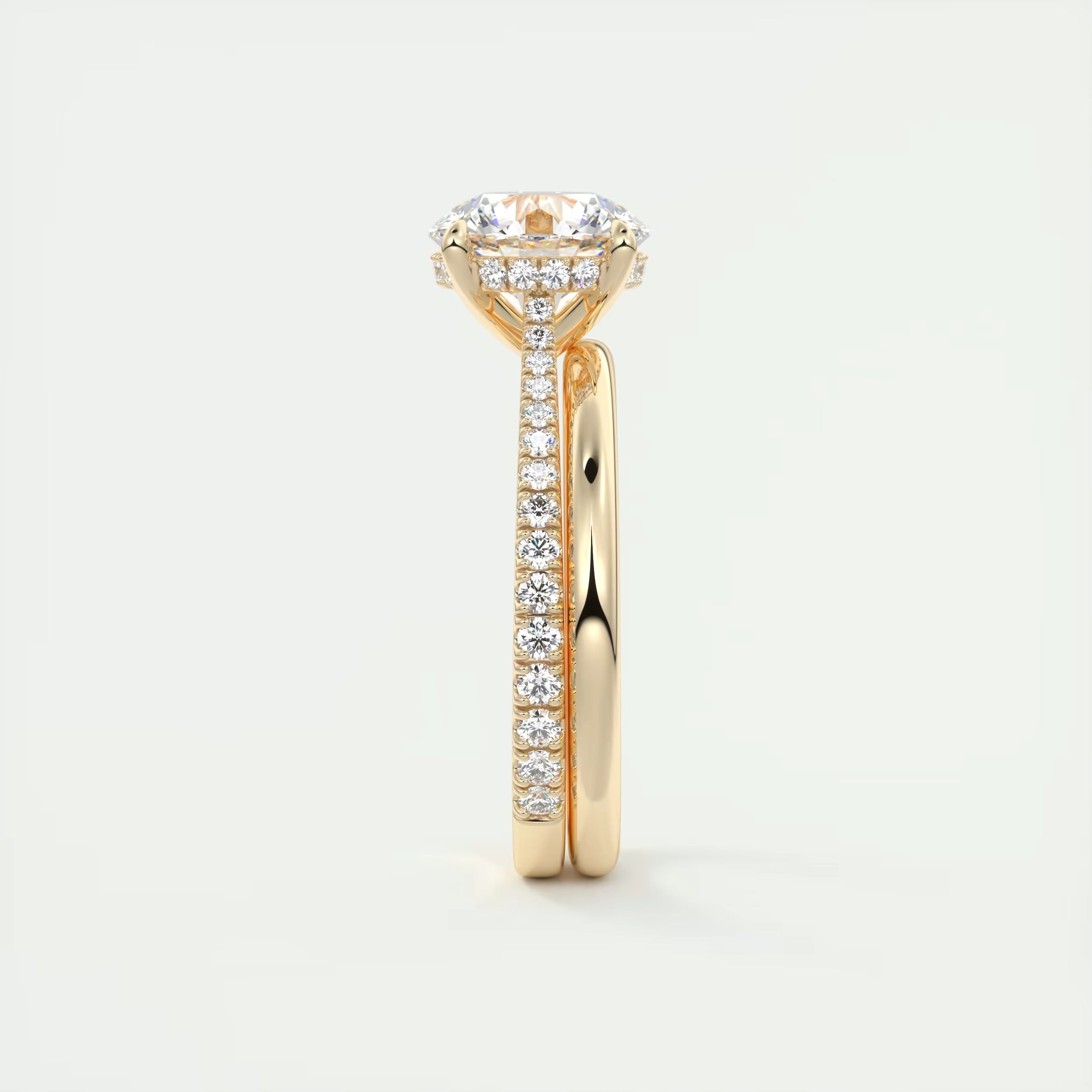 2.50 Ct The Cathedral Deluxe Round Hidden Halo Setting Rings