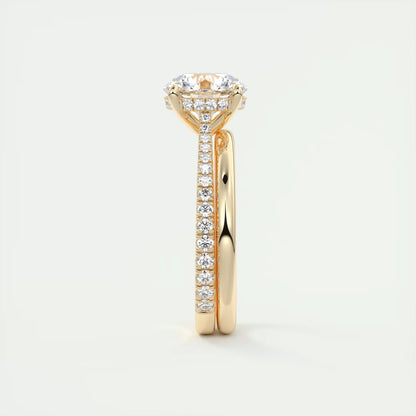 2.50 Ct The Cathedral Deluxe Round Hidden Halo Setting Ring