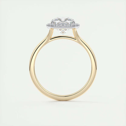 2.10 CtThe Breezy Halo Cushion Center with French Set Halo Ring
